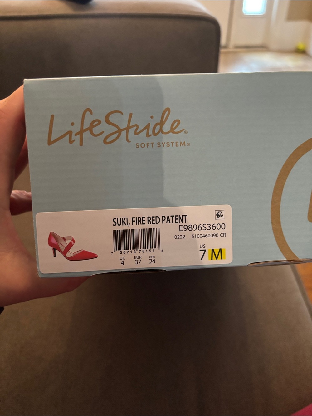 Life Stride Red Patent Suki Mid Heel Pumps - Picture 2 of 9